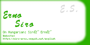 erno siro business card